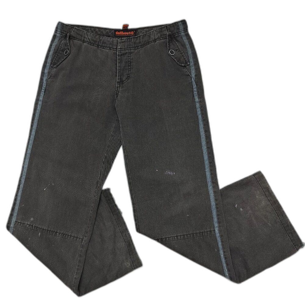 Vintage DOLLHOUSE Y2K Low Rise Slouchy Jeans 2000s Wide Leg Cargo Pants Sz 9/10